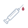 Needle with blood droplet icon