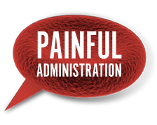 Painful administration text
